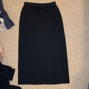 St. John Santana Black Maxi Skirt w slit in rear